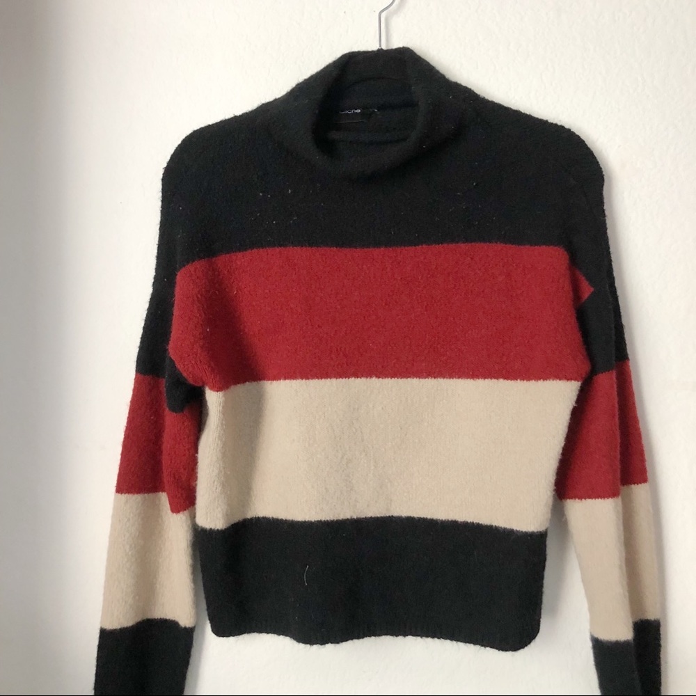 Cliche Black Rust and Cream Striped Sweater - Picture 3 of 10
